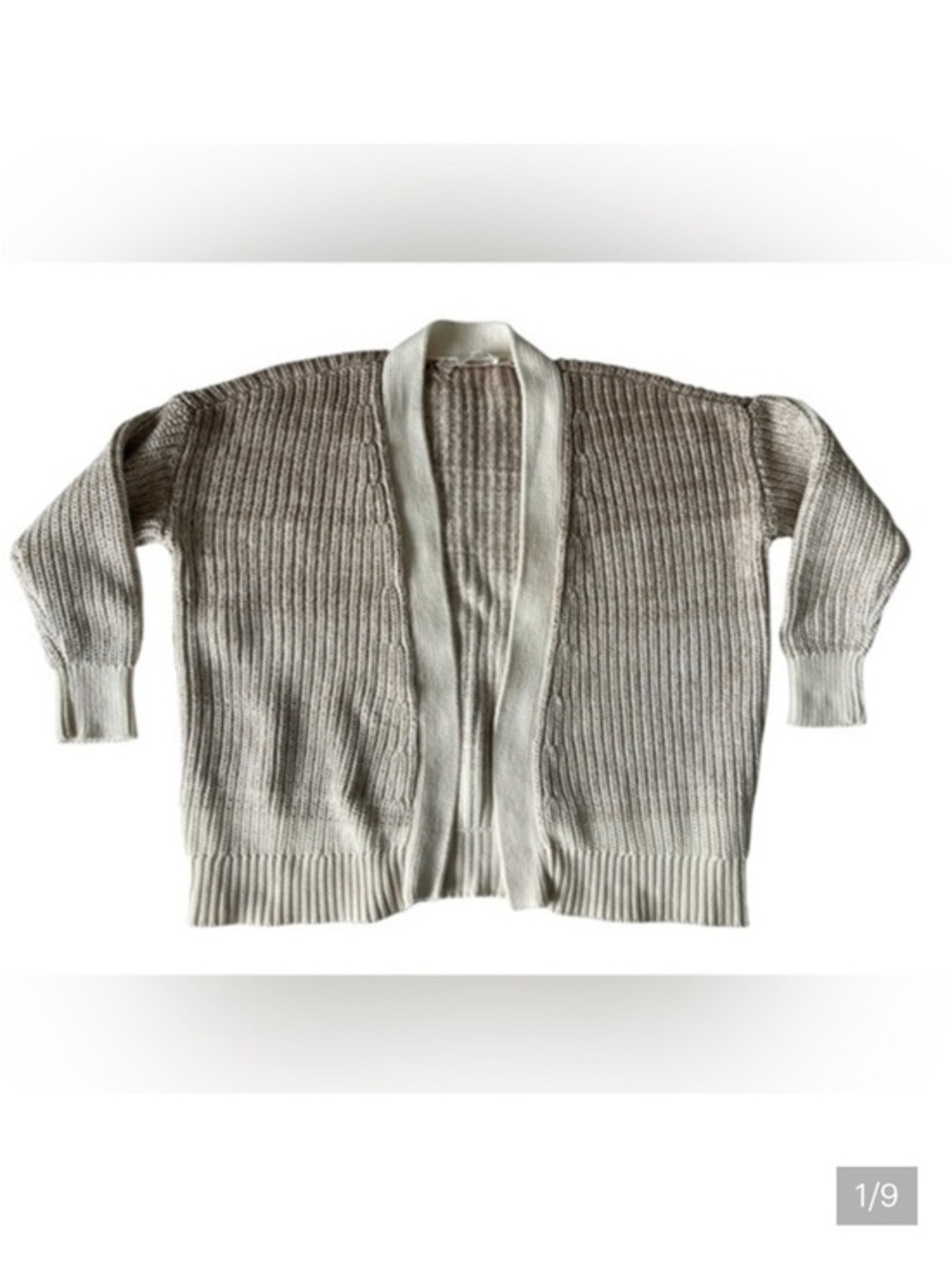 Cotton Haven Knit Cardigan in Cream and Brown